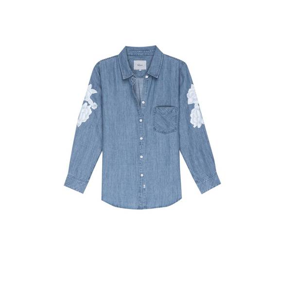 RAILS Tops - NEW RAILS ingrid denim shirt with white floral patches in medium vintage